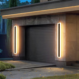 Applique extérieure longue noire minimaliste LED IP65 avec détecteur de mouvement