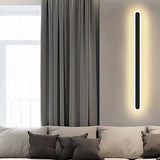 Applique murale barre minimaliste noire LED dimmable pour salon
