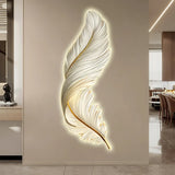 Applique murale en plume moderne verticale LED dimmable décorative pour salon