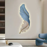 Applique murale en plume moderne verticale LED dimmable décorative pour salon