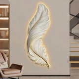 Applique murale en plume moderne verticale LED dimmable décorative pour salon