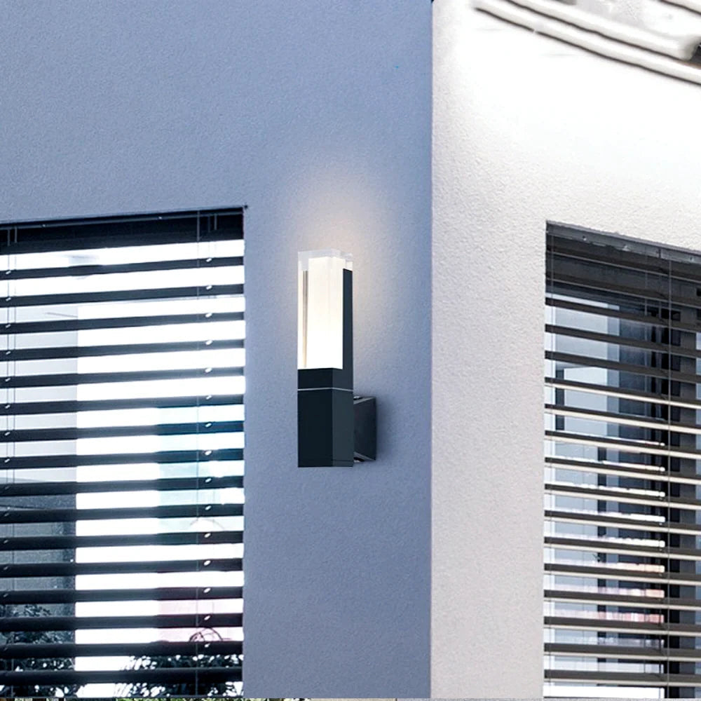 Applique murale extérieure LED avec détecteur de mouvement IP65 noir moderne