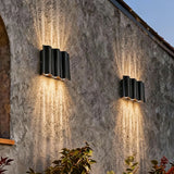 Applique murale extérieure design moderne LED haut et bas noir aluminium IP65 pour porche