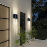 Applique murale extérieure design moderne LED haut et bas noir aluminium IP65 pour porche