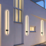 Applique murale extérieure longue minimaliste LED orientable en aluminium noir IP65