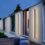 Applique murale extérieure longue noir minimaliste LED dimmable IP65
