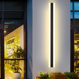 Applique murale extérieure longue noir minimaliste LED dimmable IP65