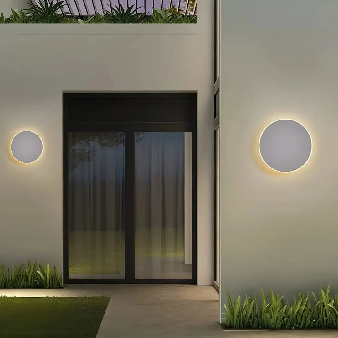 Applique murale extérieure ronde LED moderne IP65 pour porche