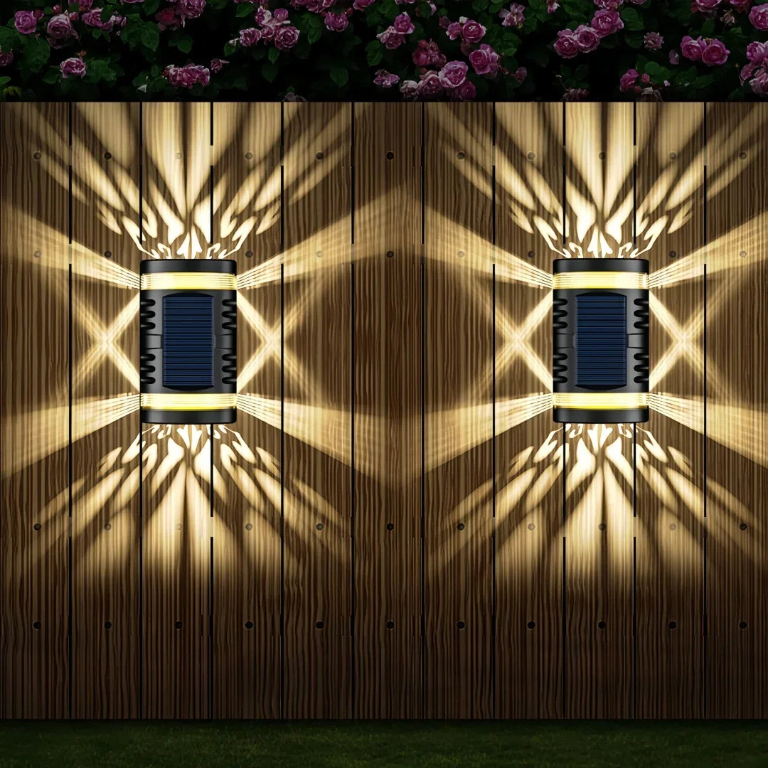 Applique murale extérieure solaire décorative design moderne LED IP65 pour jardin