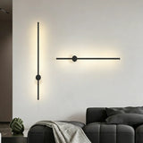 Applique murale linéaire LED orientable moderne noire pour salon