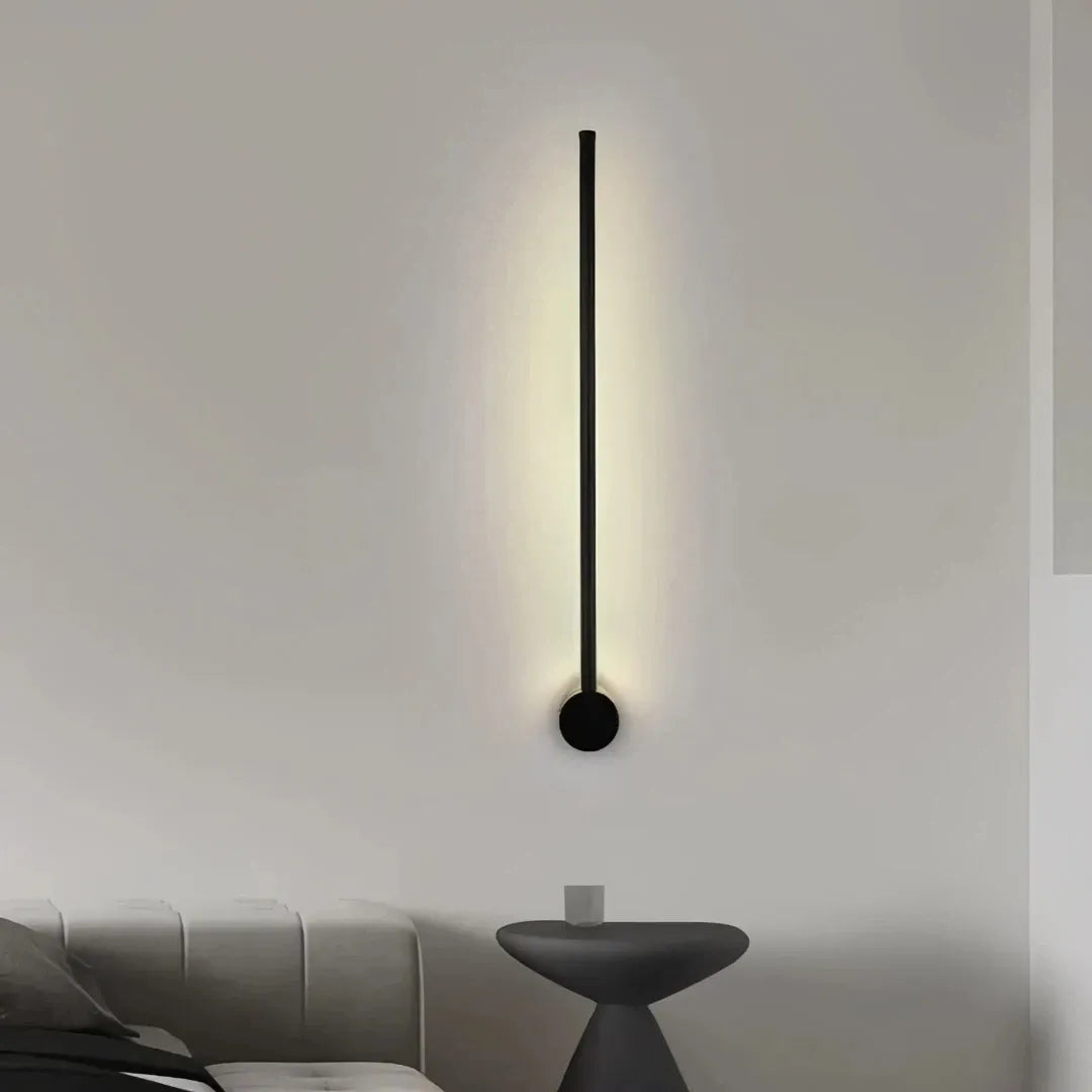 Applique murale linéaire LED orientable moderne noire pour salon