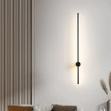 Applique murale linéaire LED orientable moderne noire pour salon