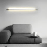 Applique murale linéaire noire en métal LED dimmable minimaliste pour salon