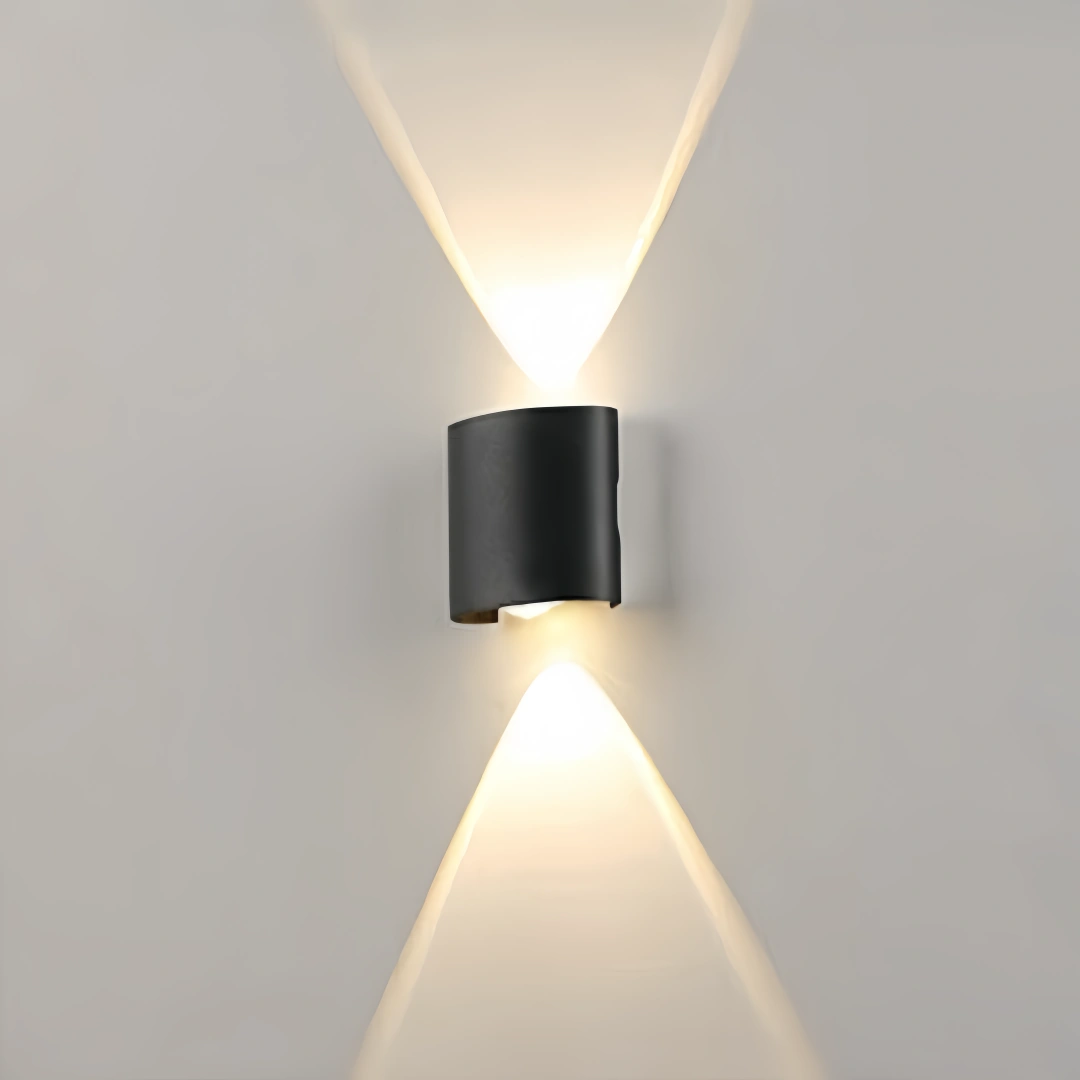 Applique murale moderne noire LED à éclairage haut et bas pour salon
