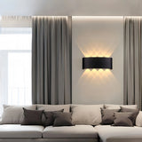 Applique murale moderne noire LED à éclairage haut et bas pour salon