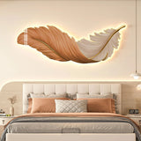 Applique murale plume moderne LED dimmable horizontale décorative pour chambre