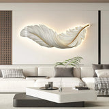 Applique murale plume moderne LED dimmable horizontale décorative pour chambre