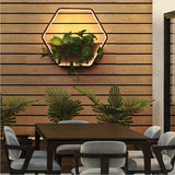 Applique solaire extérieure hexagonale moderne LED IP65 en métal noir pour jardin