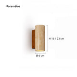 Applique en travertin jaune cylindrique de style wabi sabi pour chevet