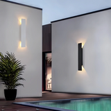 Applique exterieur rectangulaire haut et bas moderne en métal LED IP65 pour porche