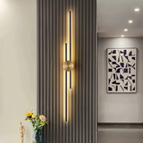 Applique murale design moderne linéaire noir et doré pour salon