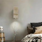 Applique murale en travertin jaune rectangulaire de style wabi sabi pour chevet
