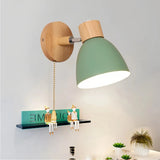 Applique murale scandinave bois et métal orientable macaron pour chevet