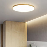 Plafonnier rond en bois scandinave dimmable pour chambre