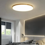 Plafonnier rond en bois scandinave dimmable pour chambre