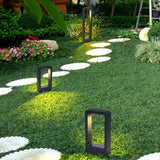Borne lumineuse extérieure rectangulaire noire LED moderne IP65 pour jardin