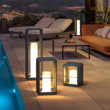 Borne lumineuse solaire rectangulaire moderne LED IP65 pour terrasse