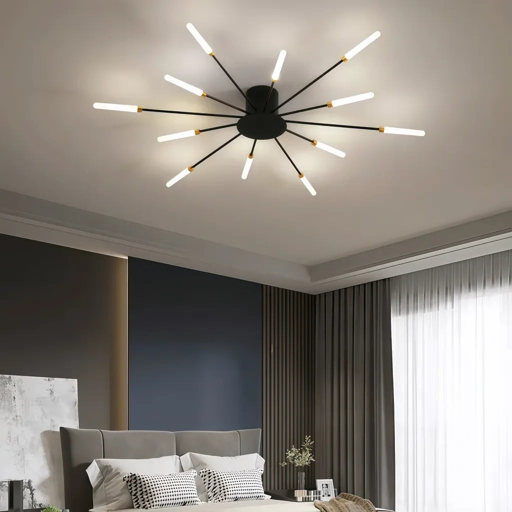 Plafonnier LED design moderne feu d’artifice dimmable pour salon