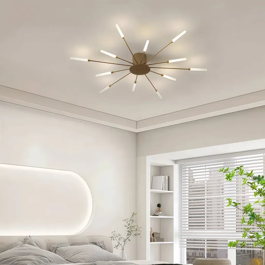 Plafonnier LED design moderne feu d’artifice dimmable pour salon