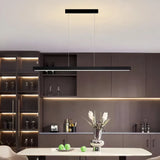 Suspension linéaire minimaliste LED dimmable en aluminium pour salle à manger