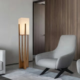 Lampadaire en bois naturel rectangulaire pour salon
