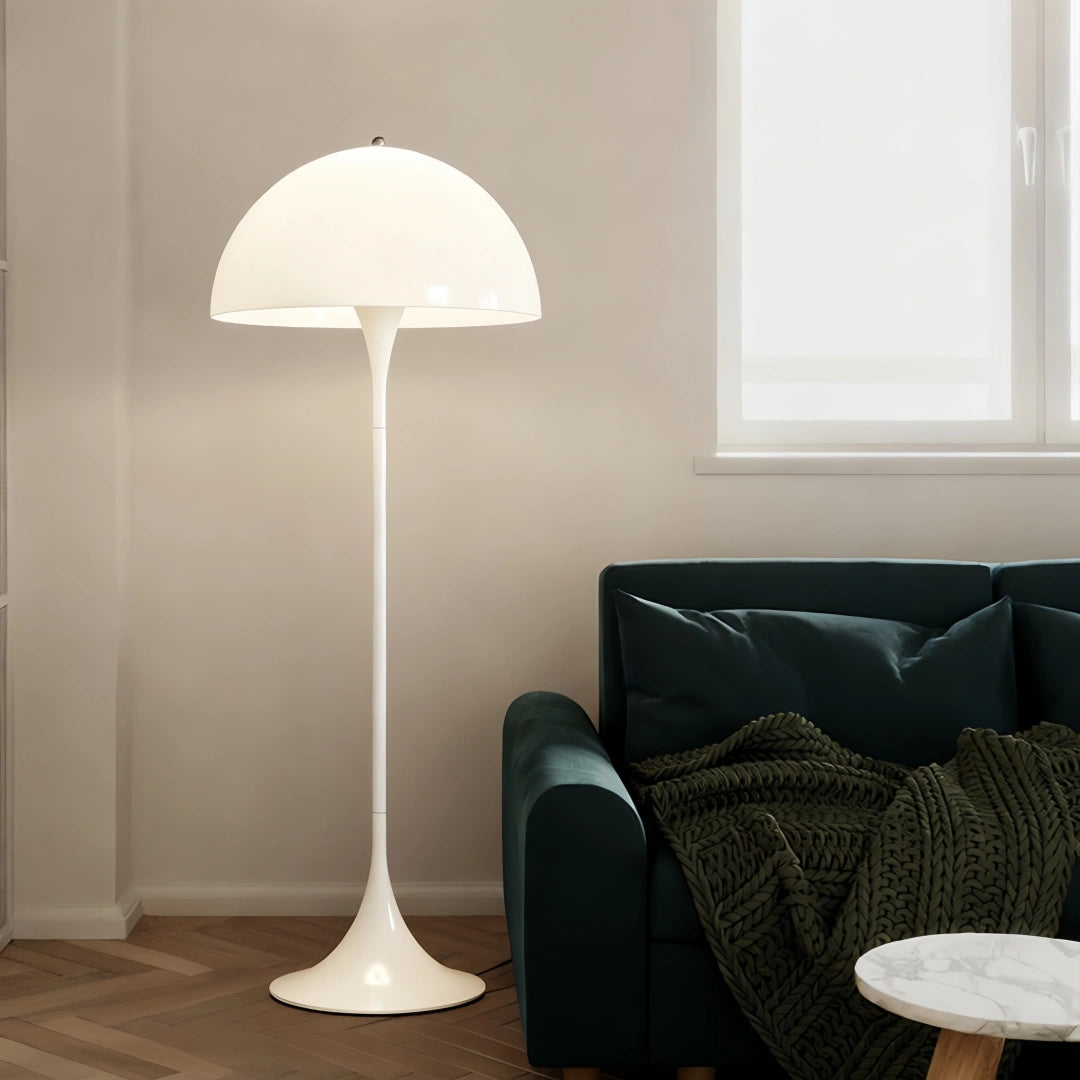 Lampadaire champignon blanc moderne LED dimmable pour salon