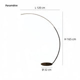 Lampadaire en arc LED minimaliste dimmable pour salon