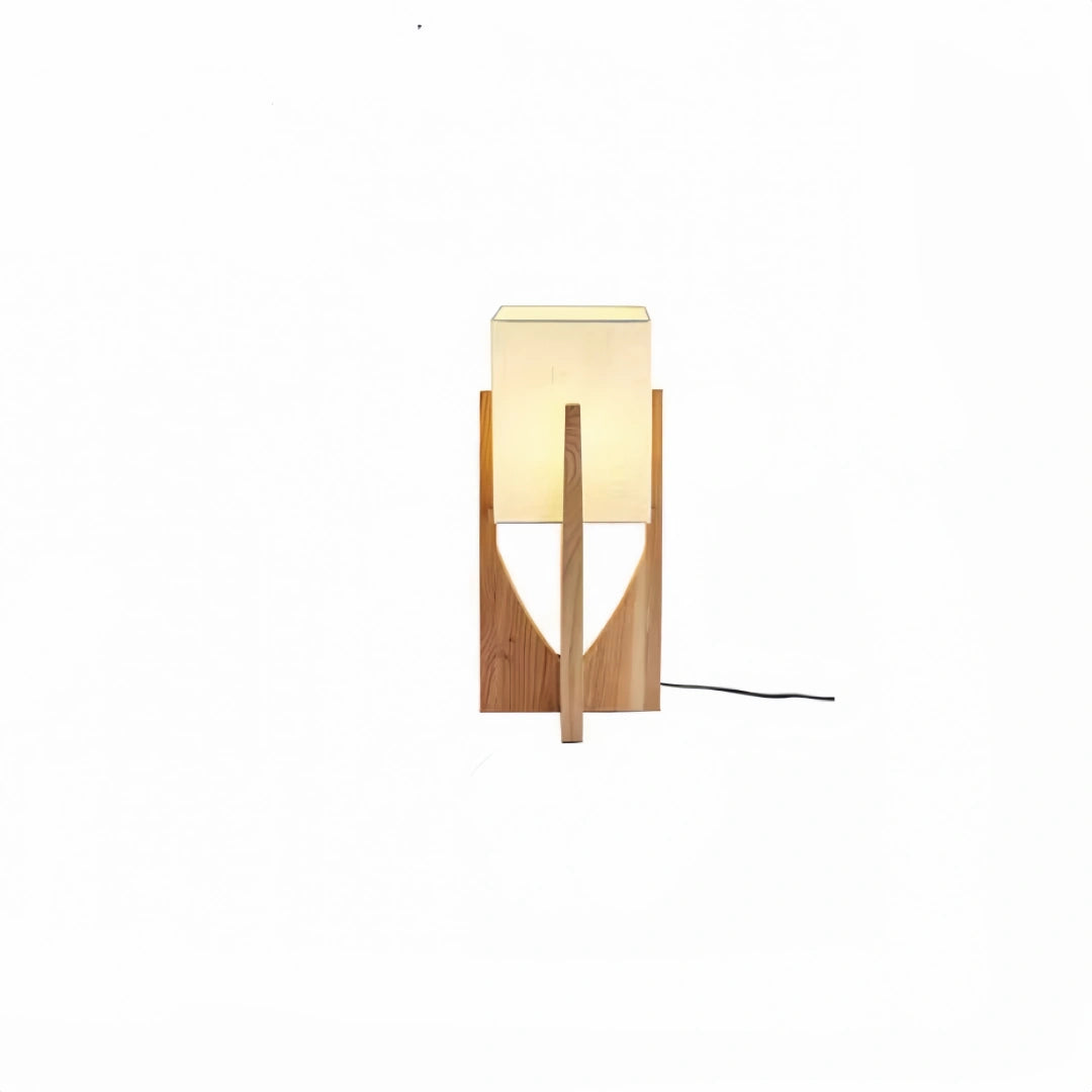 Lampadaire en bois naturel rectangulaire pour salon