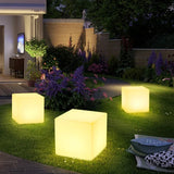 Lampe cube exterieur moderne LED dimmable blanche IP65 pour jardin