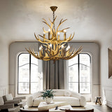 Lustre bois de cerf rustique pour salon