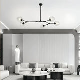 Lustre moléculaire moderne en verre LED ajustable pour salon