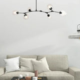 Lustre moléculaire moderne en verre LED ajustable pour salon
