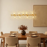 Lustre pissenlit moderne en cristal LED réglable en hauteur pour salle à manger