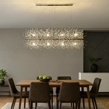 Lustre pissenlit moderne en cristal LED réglable en hauteur pour salle à manger