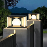 Lampe solaire pilier carrée noir moderne LED IP65 pour jardin