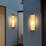 Applique extérieure en verre semi-cylindrique moderne LED IP65 pour porche