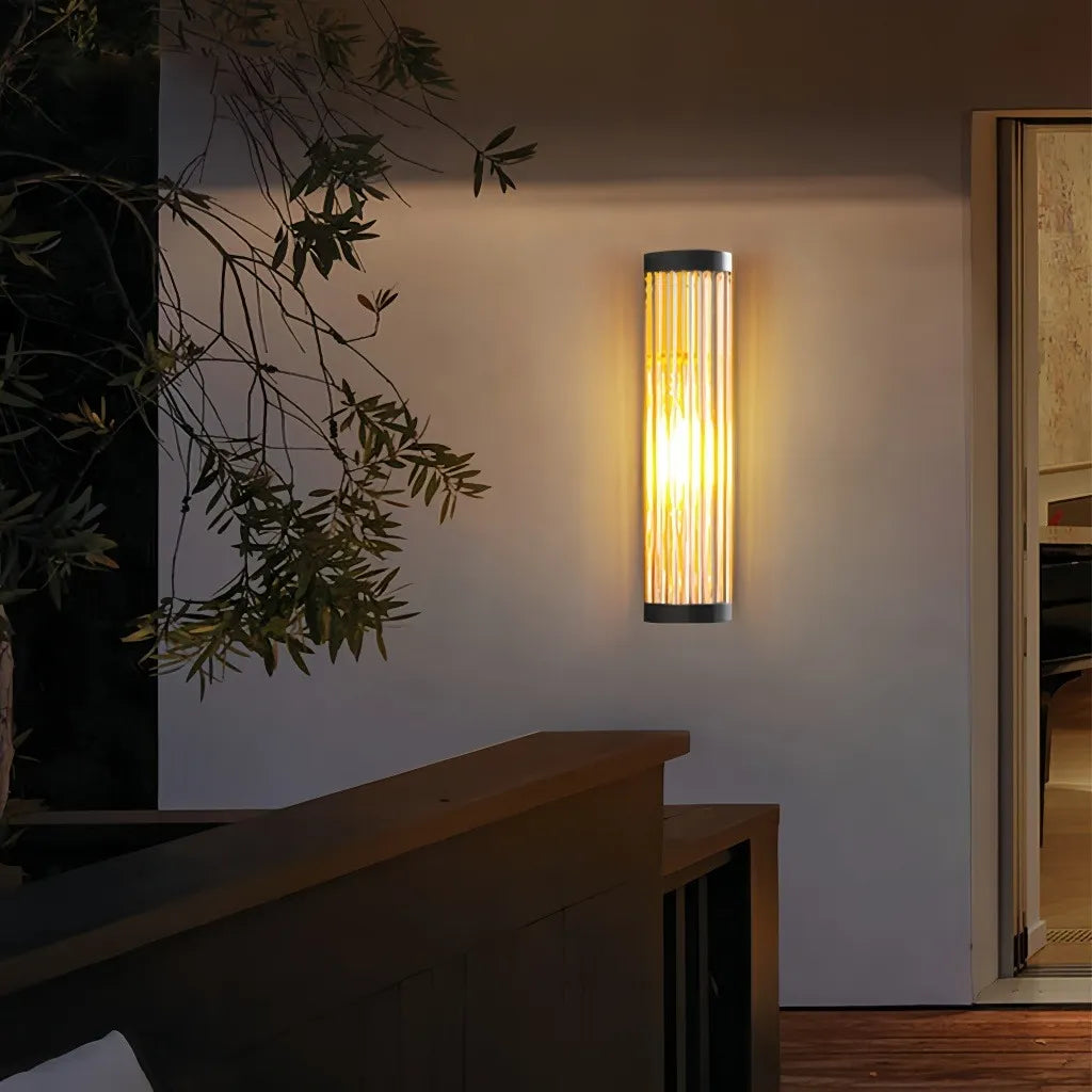 Applique extérieure en verre semi-cylindrique moderne LED IP65 pour porche