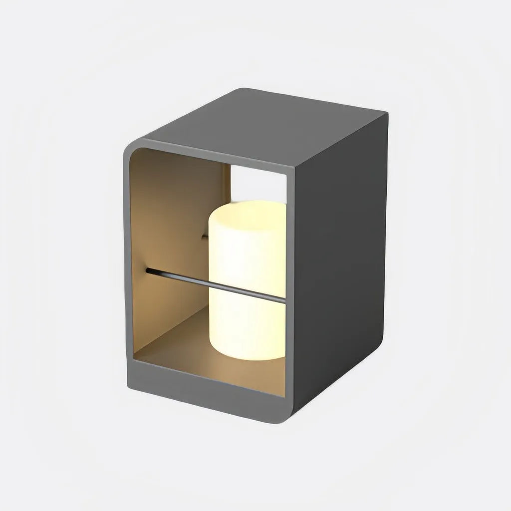 Borne lumineuse solaire rectangulaire moderne LED IP65 pour terrasse