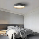 Plafonnier rond scandinave effet bois LED Dimmable pour chambre