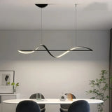 Suspension vague design moderne LED dimmable en métal pour salle à manger